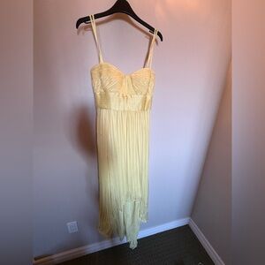 BCBG Max Azria 100% Silk Yellow Dress